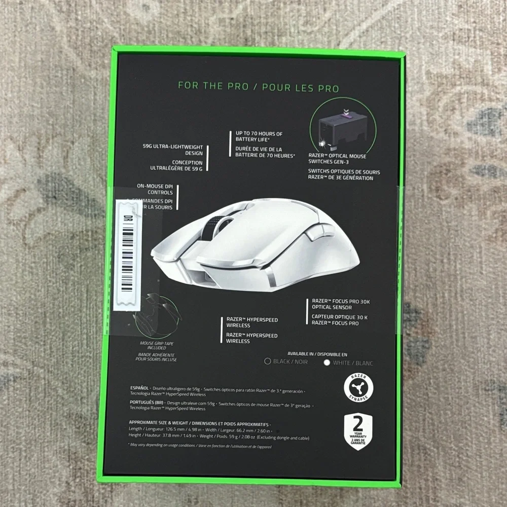 Razer Viper V2 Pro Wireless Gaming Mouse in White